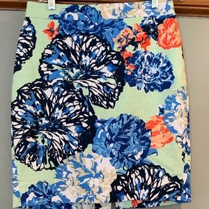 J. Crew The Pencil Skirt Floral size 0P